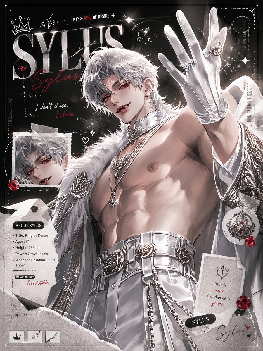 Dark Anime Sylus Scrapbook Poster AI image template preview