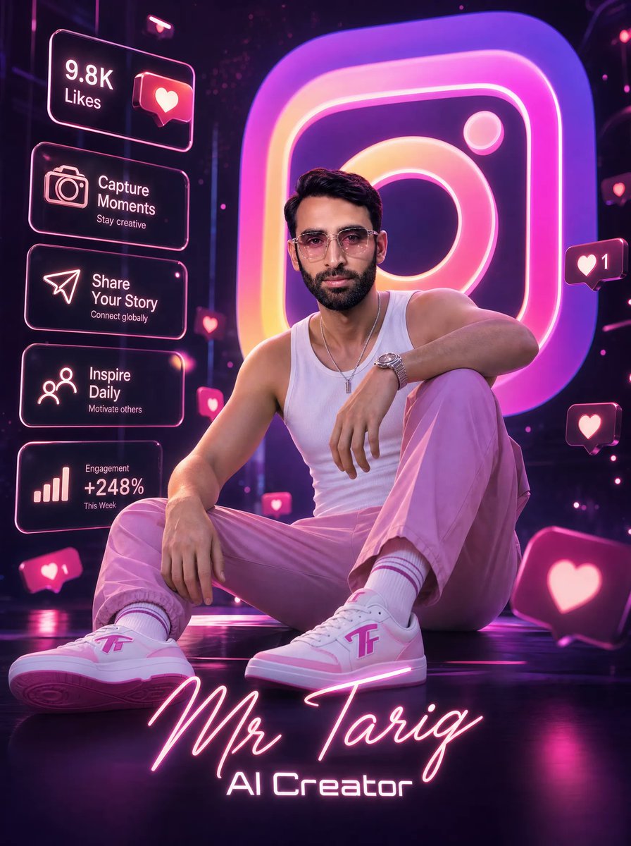 Neon AI Creator Poster AI image template preview