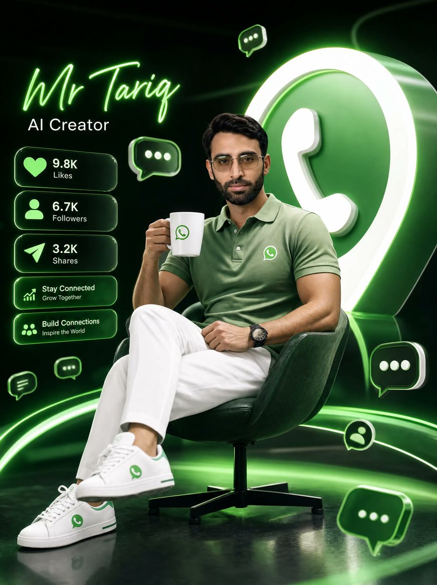Neon WhatsApp AI Creator Poster AI image template preview