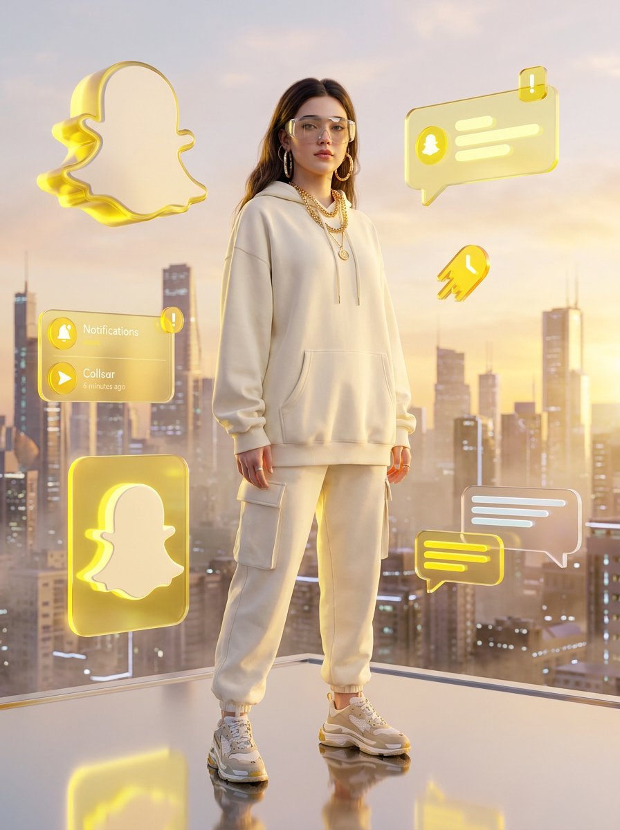 Luxury Snapchat Neon Fashion Portrait AI image template preview