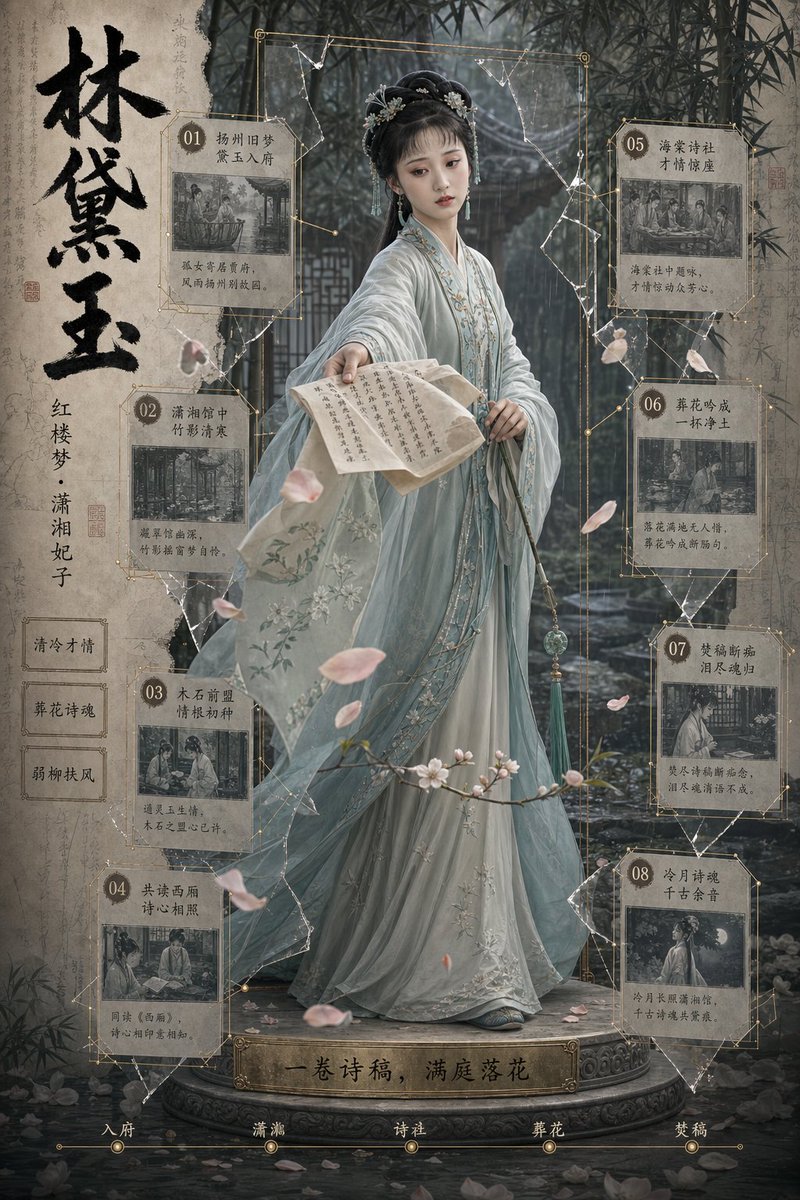 Lin Daiyu Period Drama Poster AI image template preview