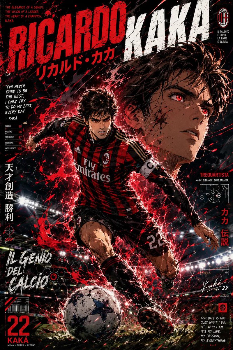 Anime Football Legend Poster AI image template preview
