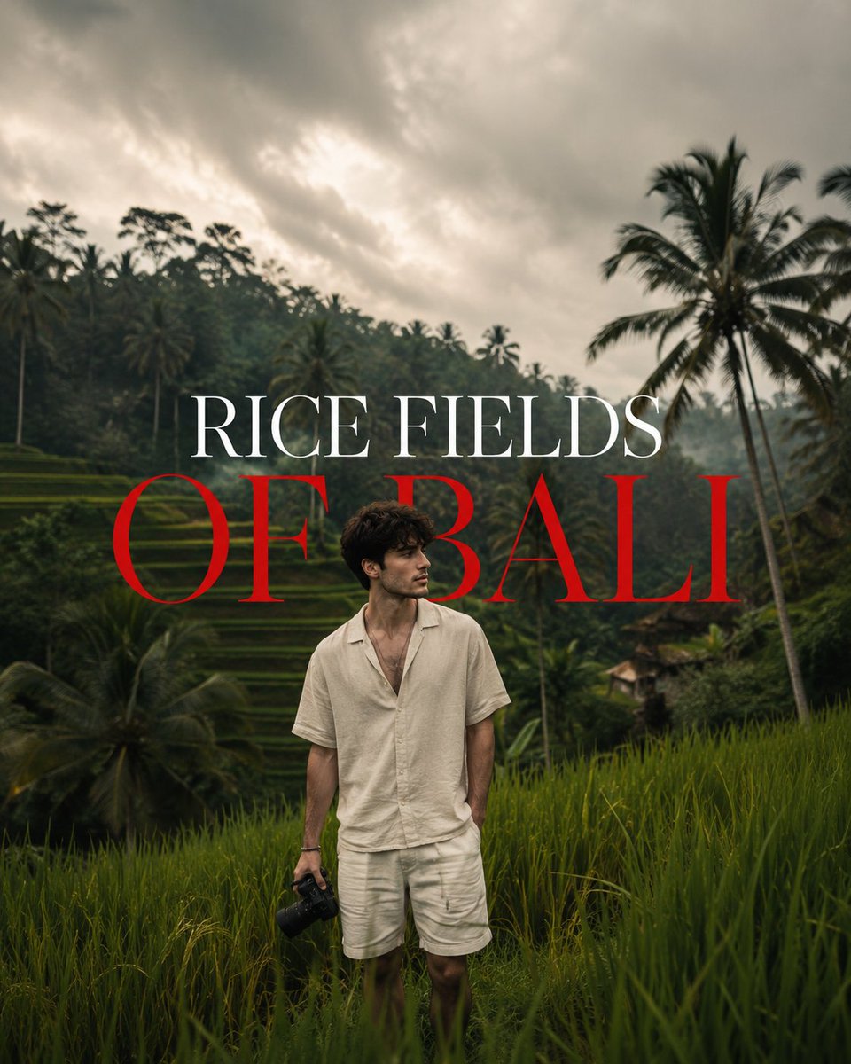 Bali Rice Field Photography AI image template preview