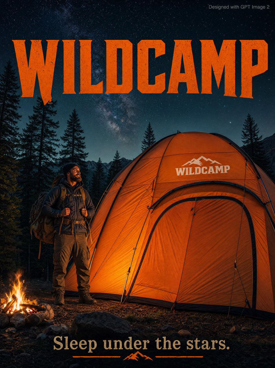 Rugged Adventure Outdoor Ad Poster AI image template preview