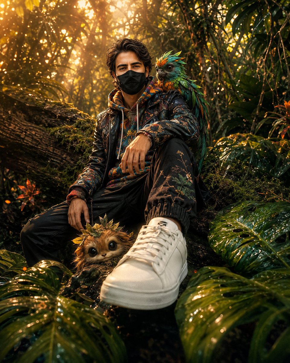 Hyper-Realistic Fantasy Jungle Adventure AI image template preview