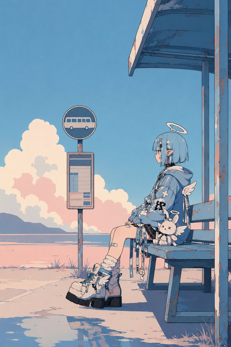 Minimalist Retro Anime Template AI image template preview
