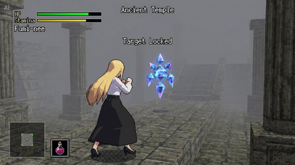 32-bit Low Poly Action RPG Prompt AI image template preview