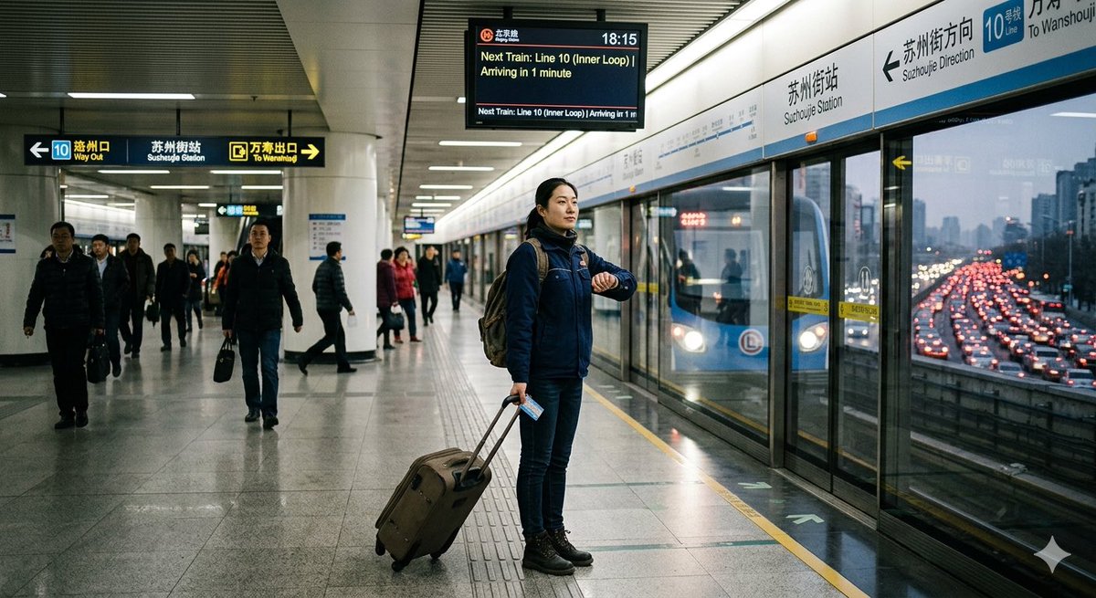 Rush Hour Subway vs Traffic AI image template preview