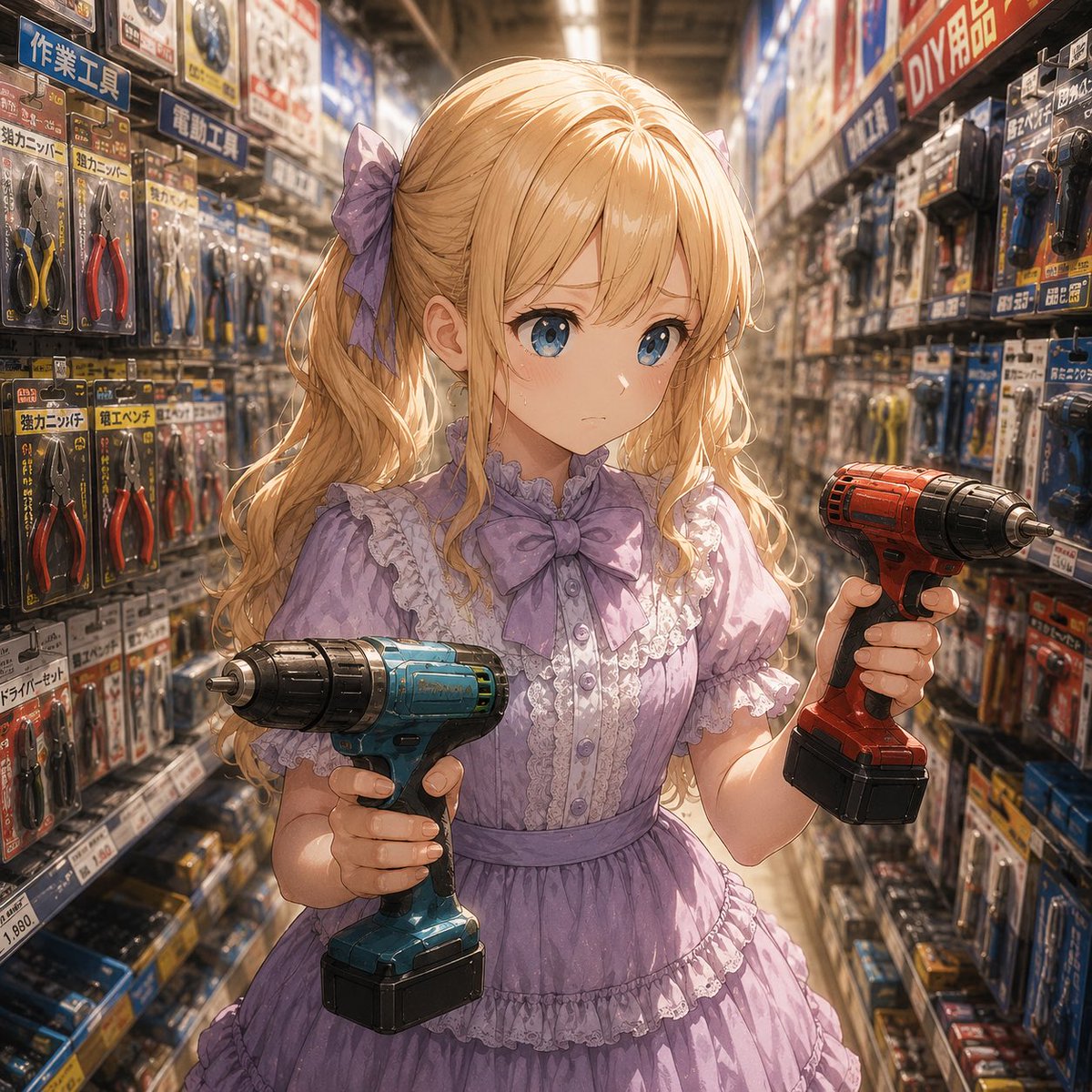 Anime Hardware Store Worker AI image template preview