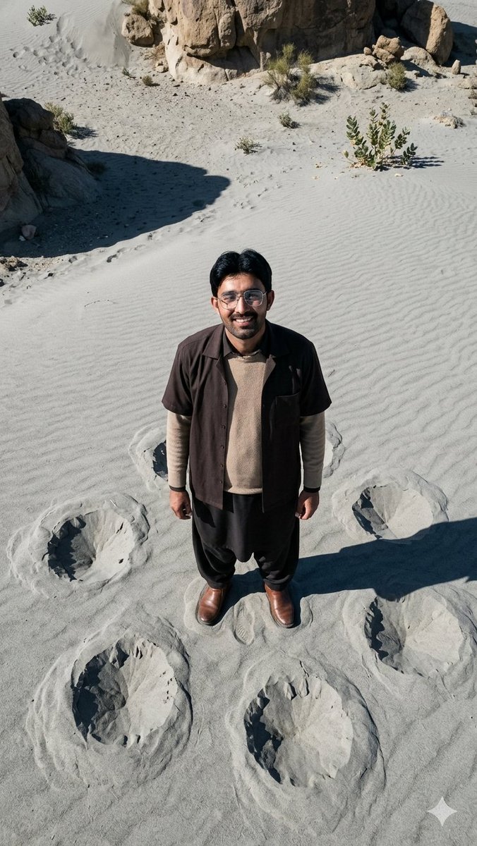 Top-Down Desert Footprint Portrait AI image template preview