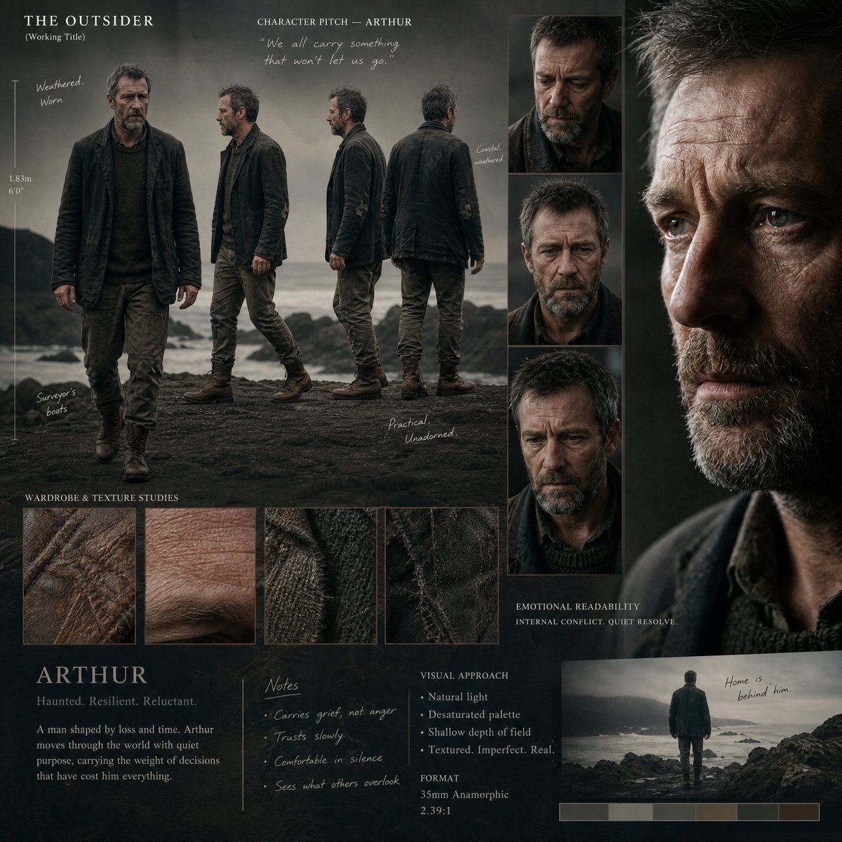 Director's Cinematic Pitch Board AI image template preview