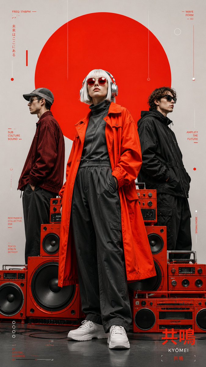 Avant-Garde Electronic Music Poster AI image template preview