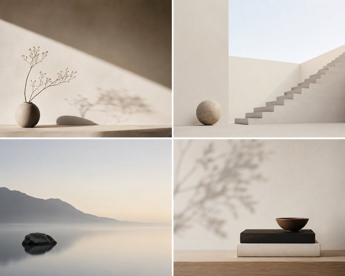 Minimalist Conceptual Scene Description AI image template preview