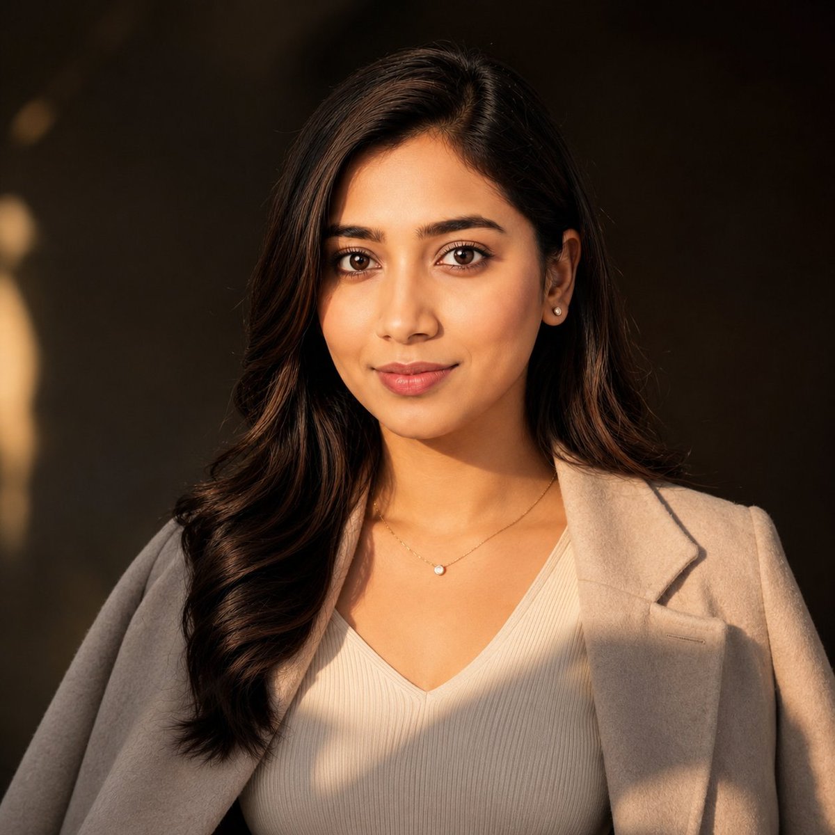 East Asian Woman Cinematic Portrait AI image template preview