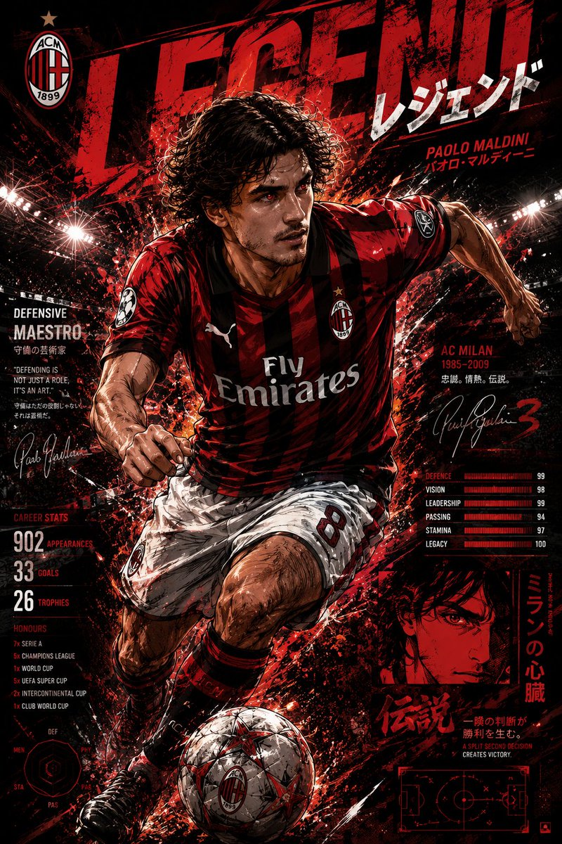 Anime Football Legend Poster AI image template preview