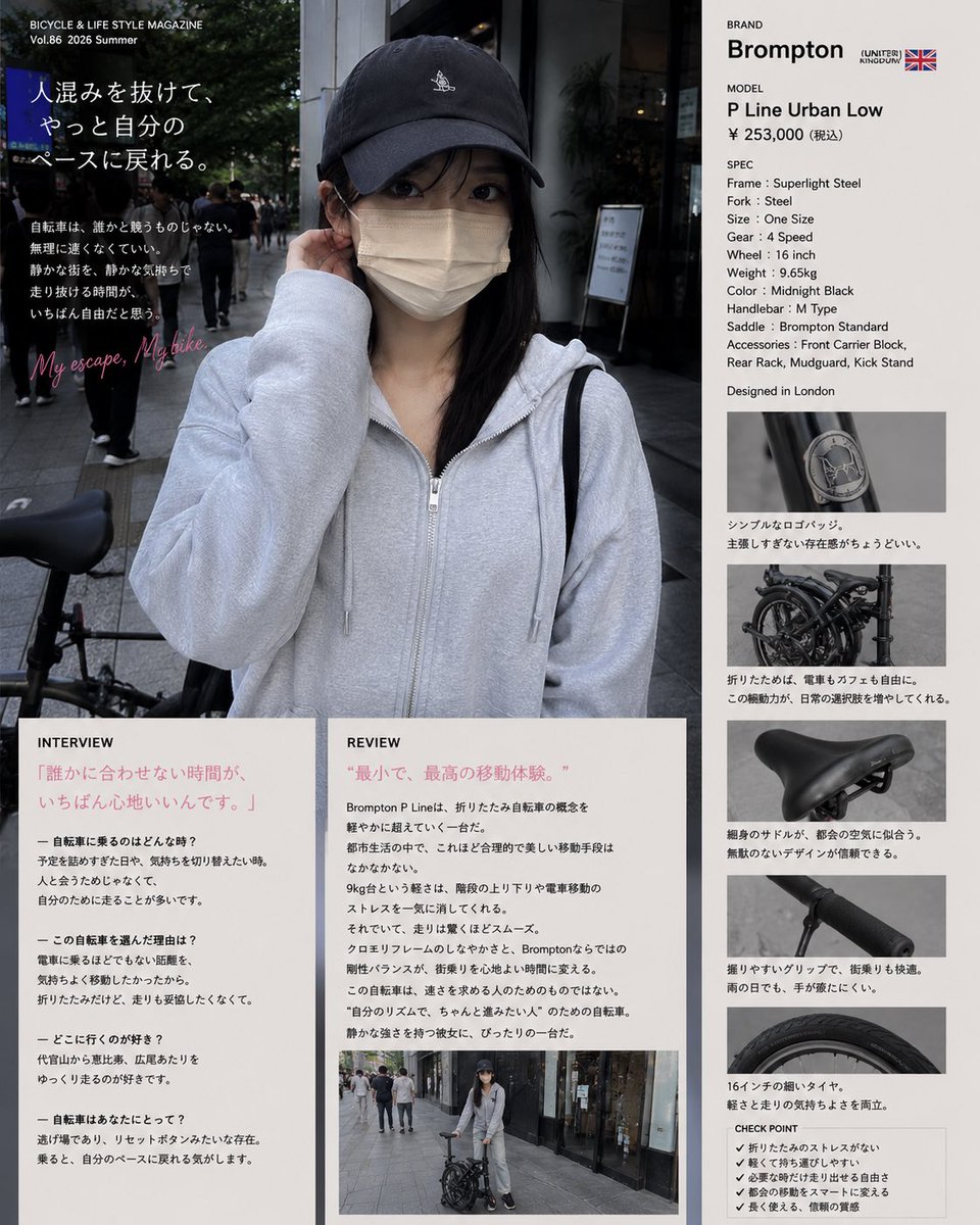 Authentic Magazine Bicycle Feature AI image template preview