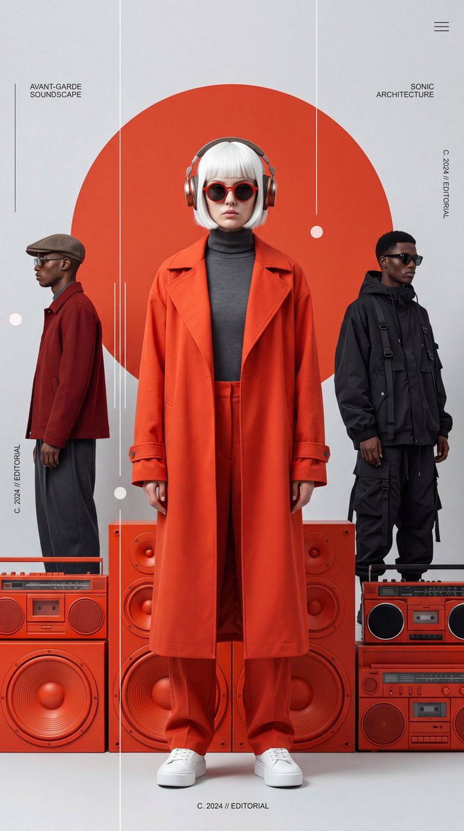 Avant-Garde Electronic Music Poster AI image template preview