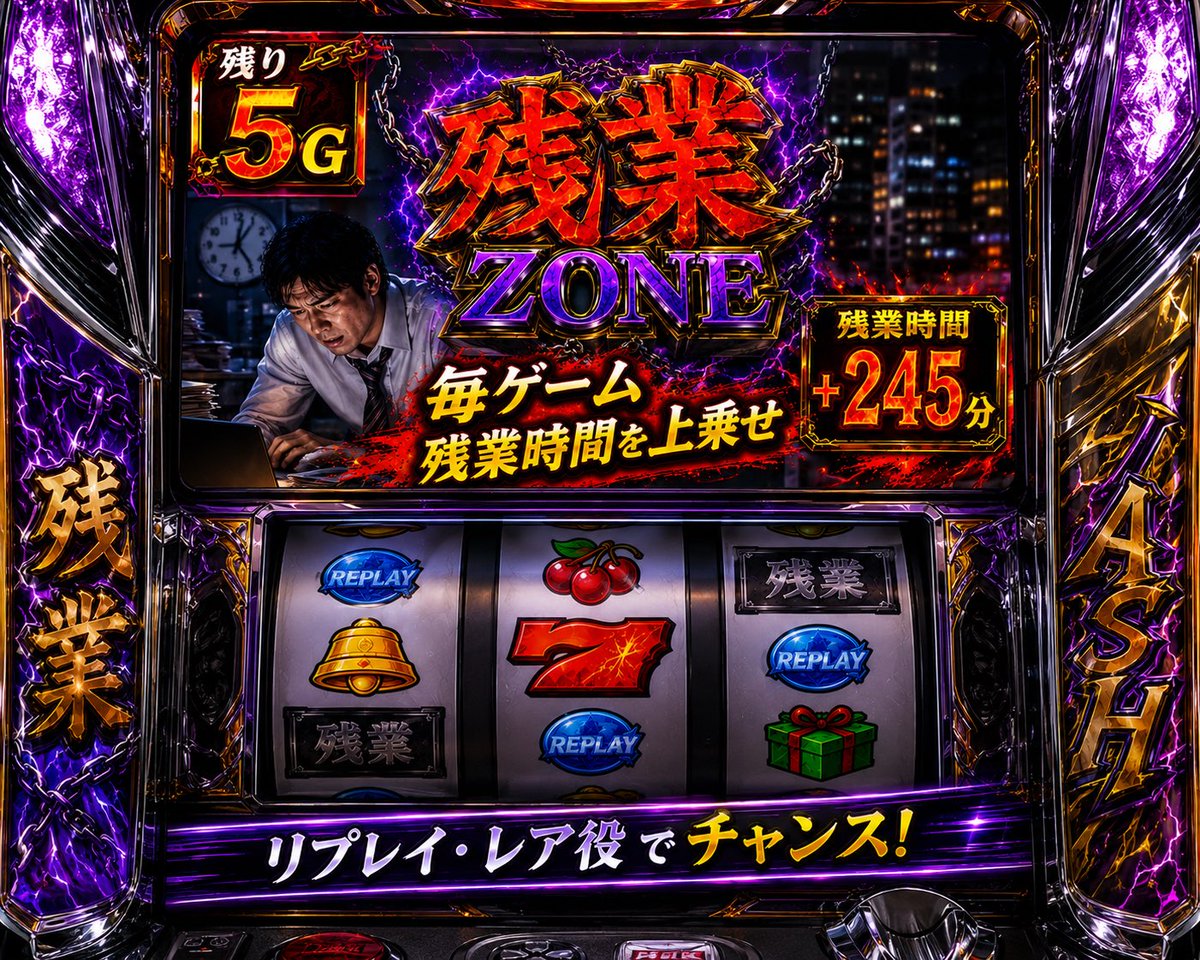 Overtime Zone Pachislot Machine AI image template preview