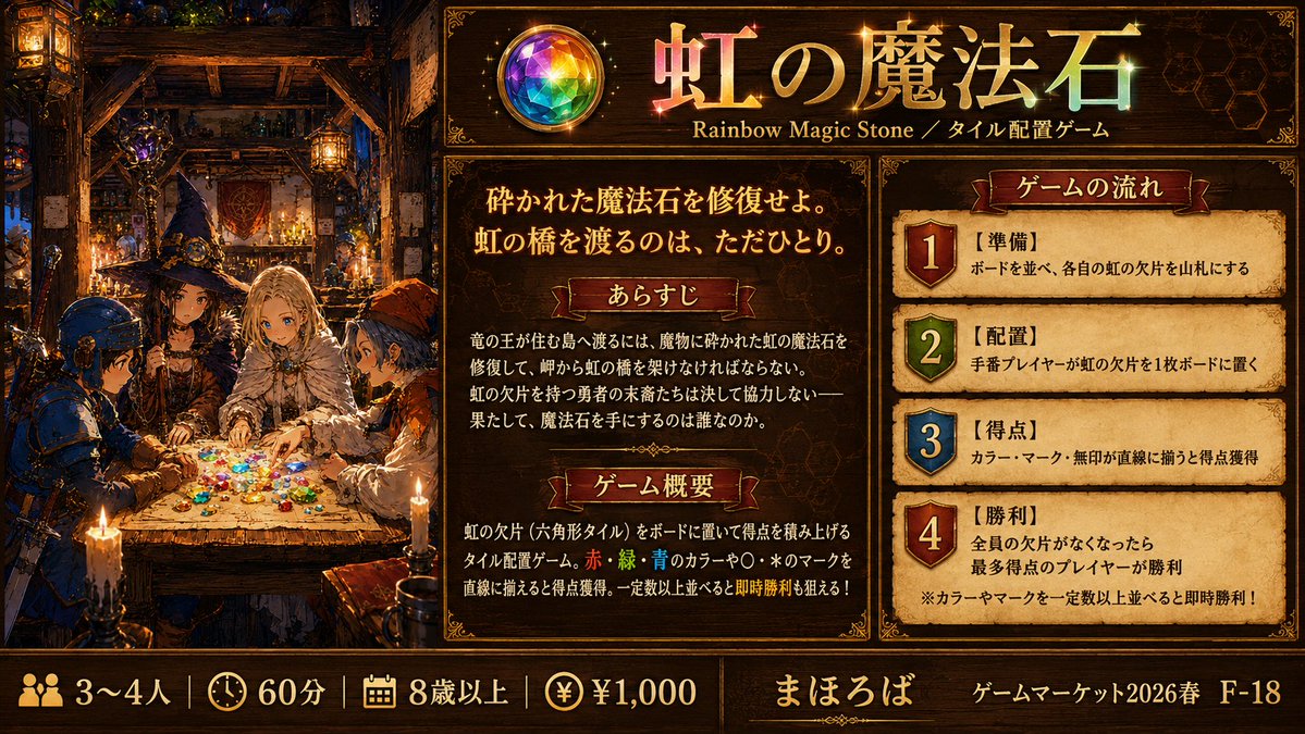 Rainbow Magic Stone Board Game Flyer AI image template preview