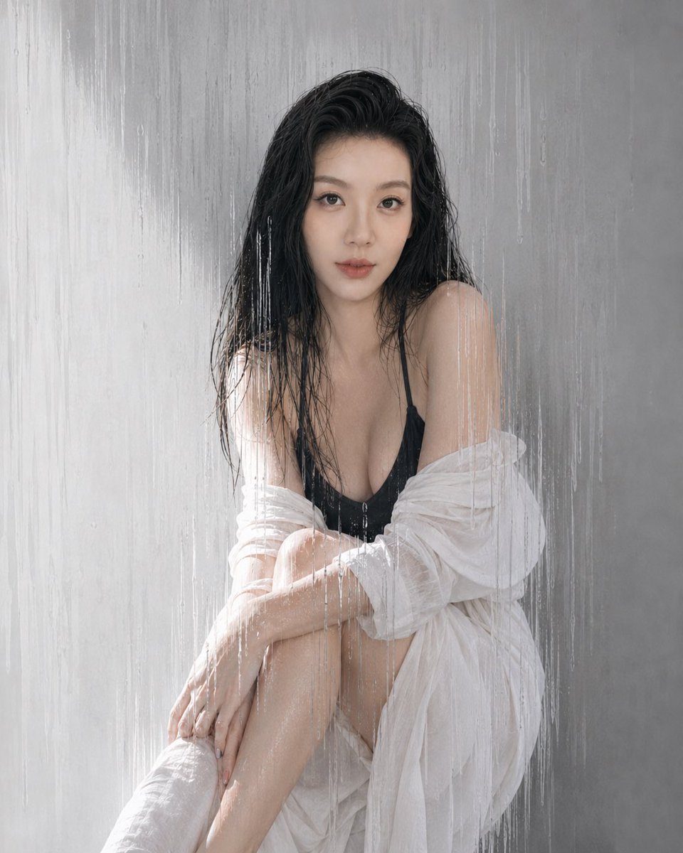 Rain Glass Fashion Portrait example 3