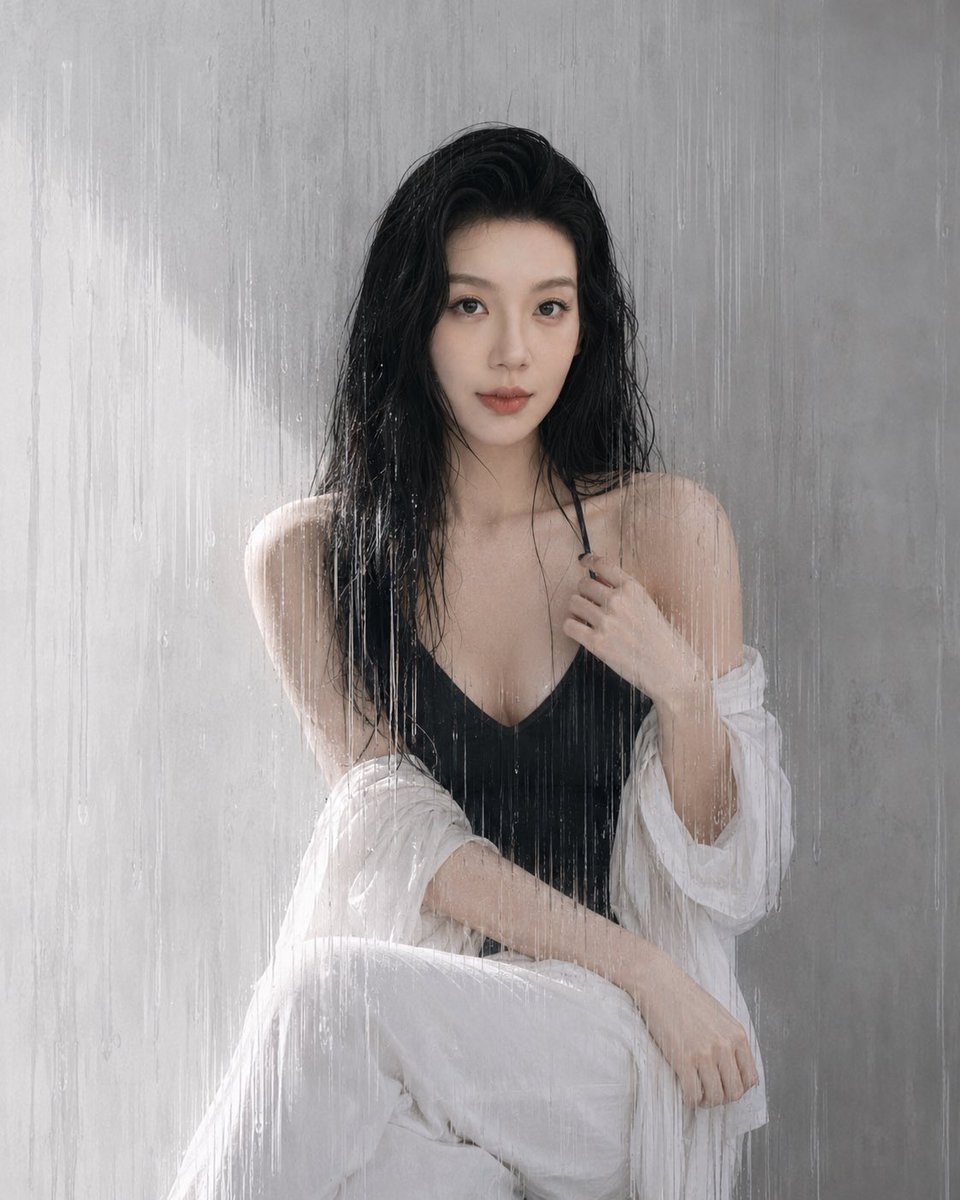 Rain Glass Fashion Portrait example 4