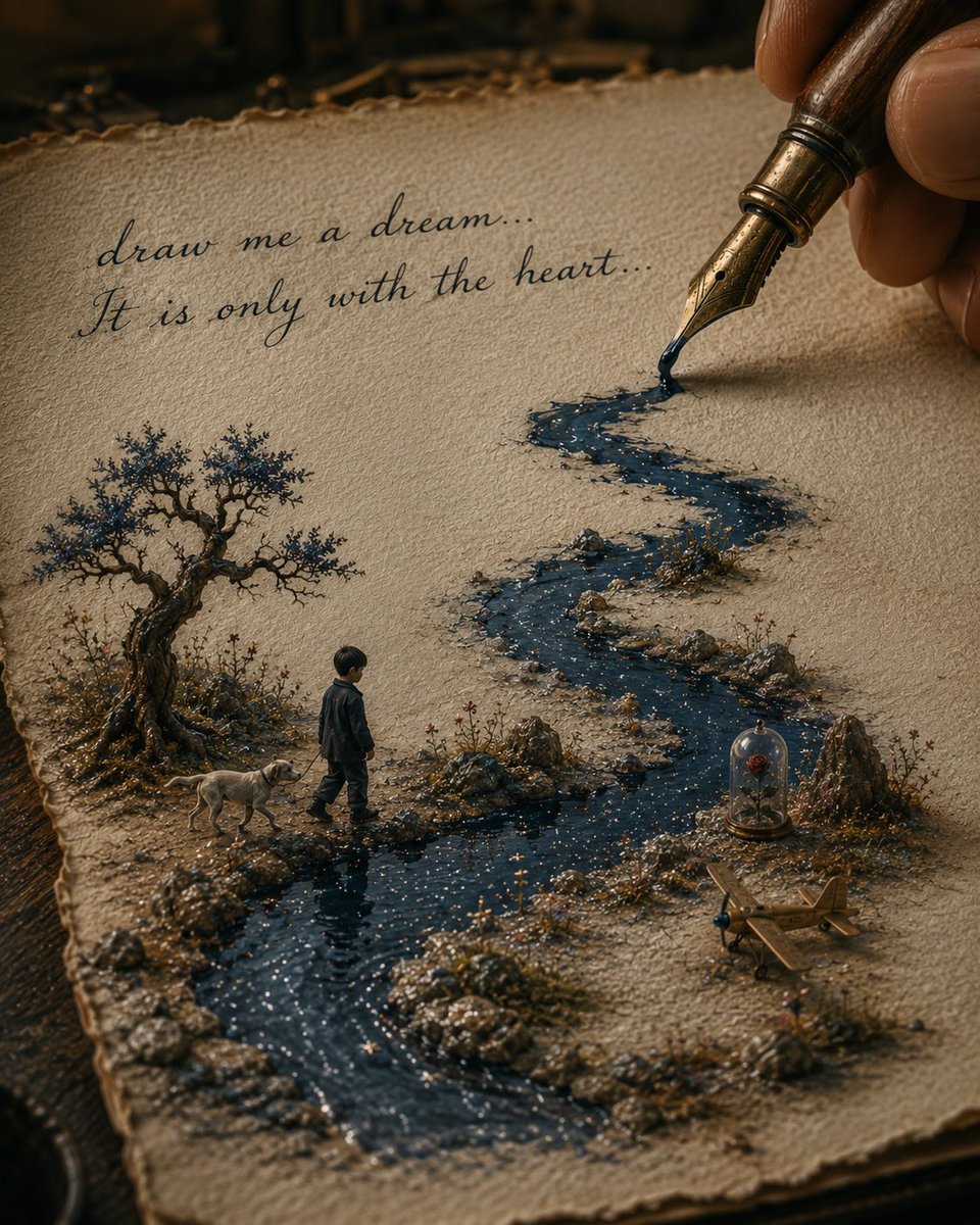 Ink River Fairy Tale Diorama AI image template preview