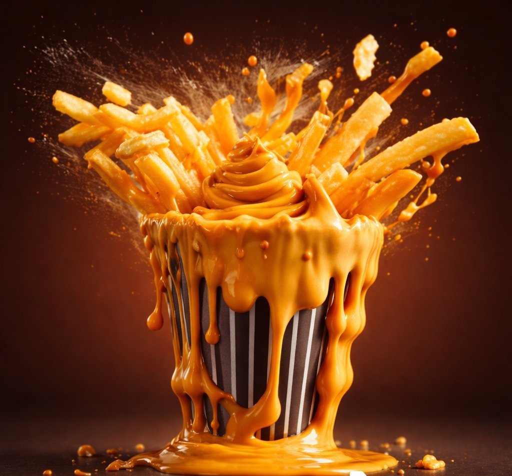 Realistic Juicy Cheeseburger Splash AI image template preview