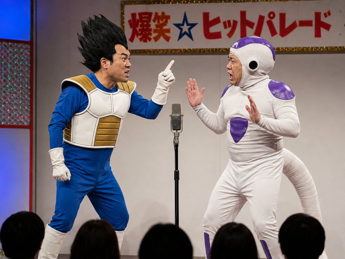Vegeta and Frieza Cosplay Comedy AI image template preview