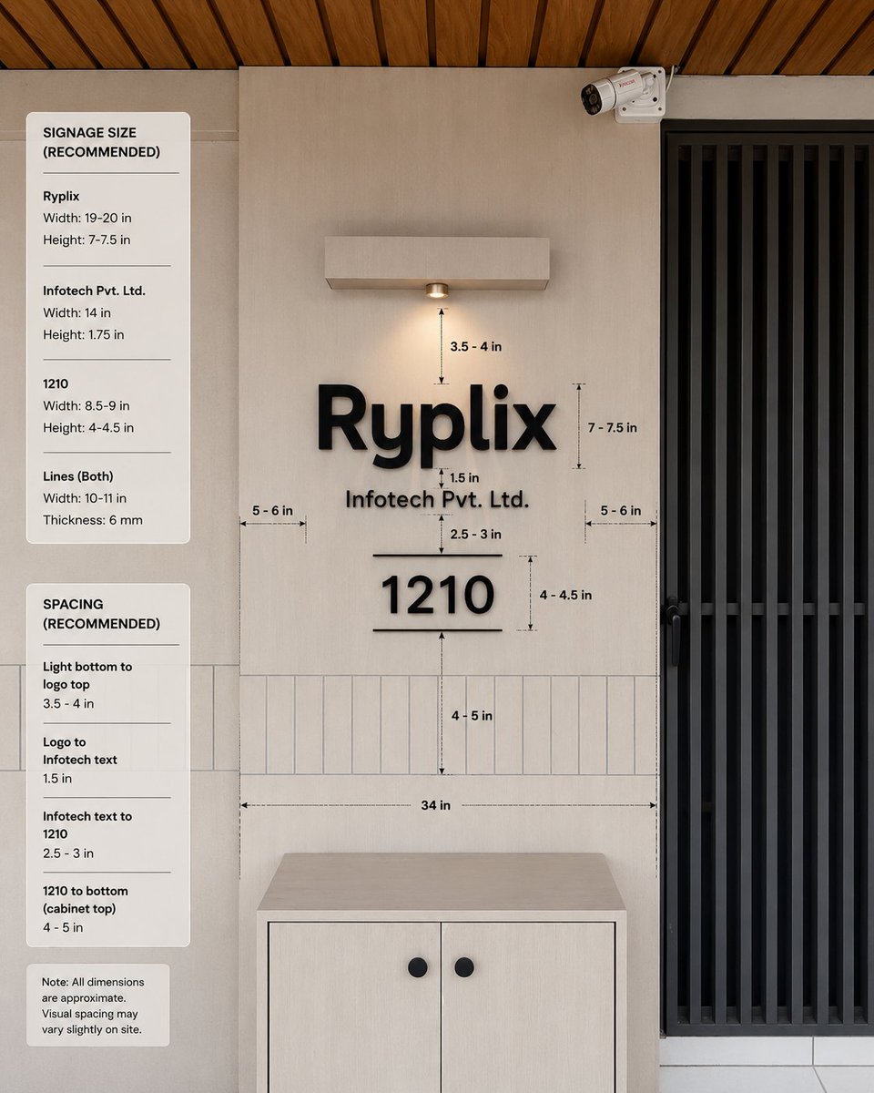 Office Signage Dimension Mockup AI image template preview