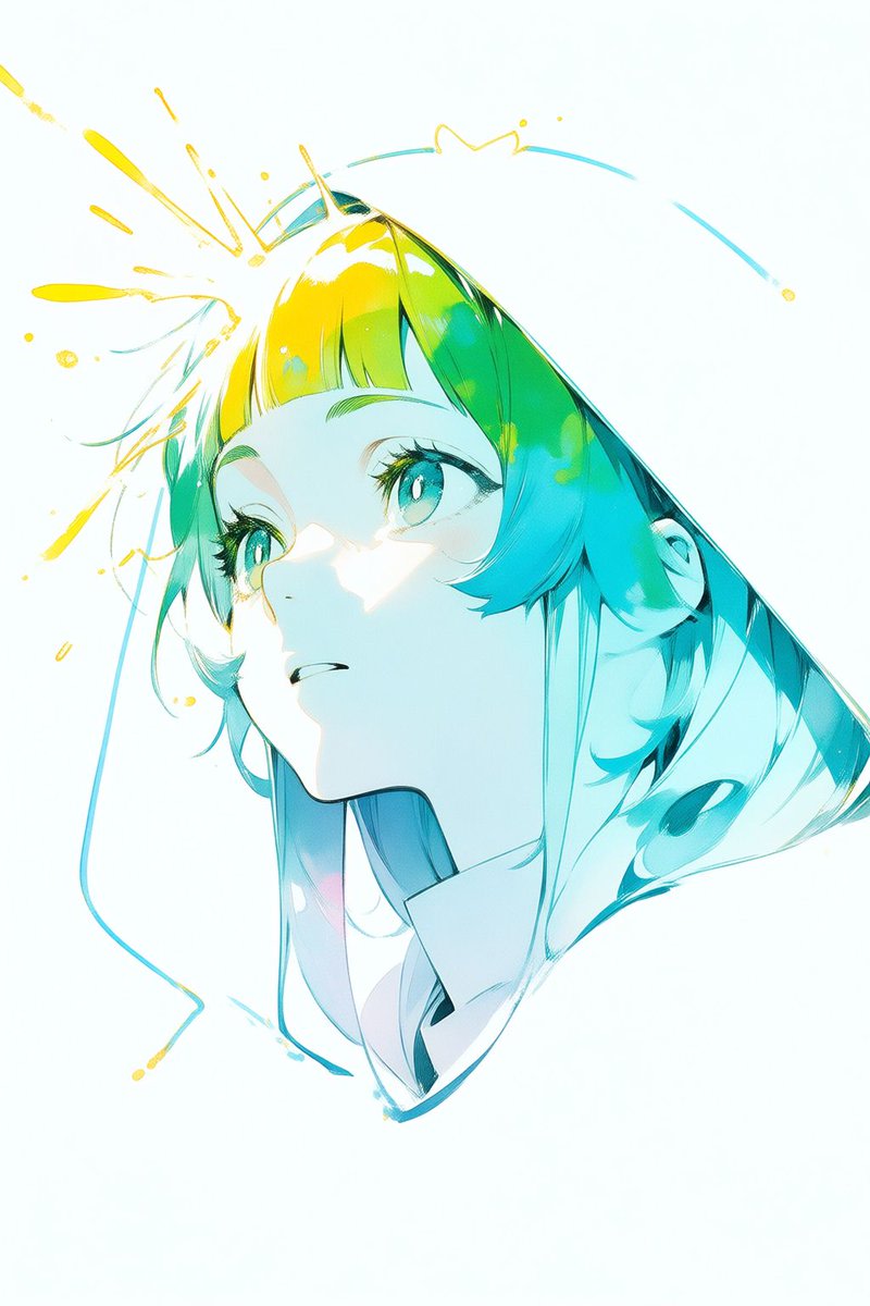 Abstract Aqua Anime Poster AI image template preview