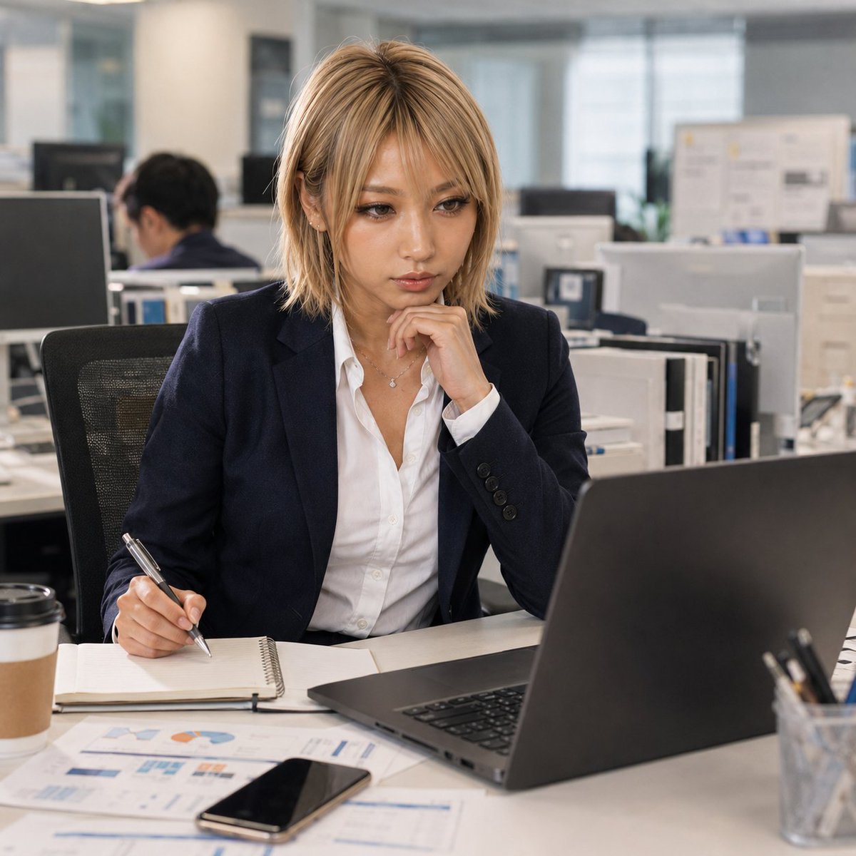 Businesswoman at Shibuya Station example 2