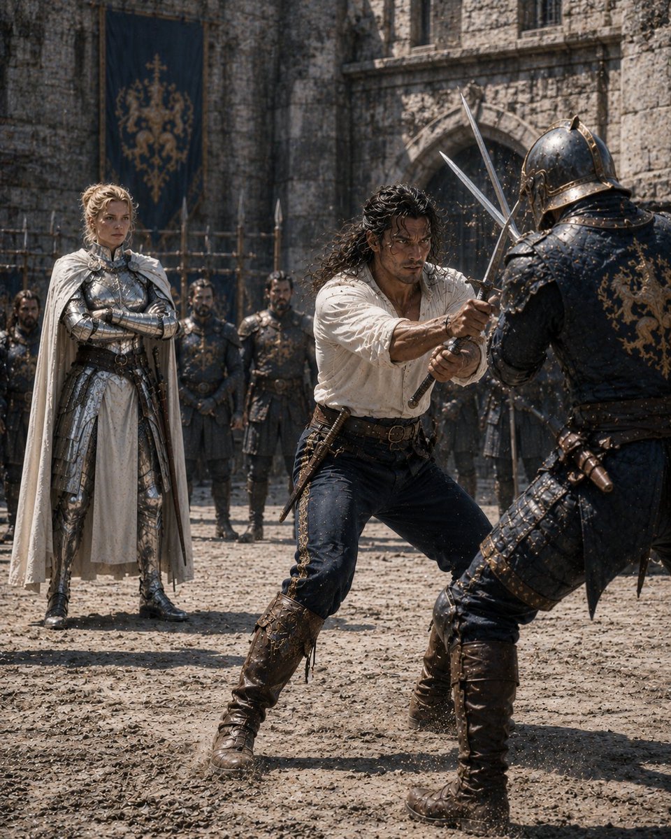 Medieval Castle Mock Duel AI image template preview