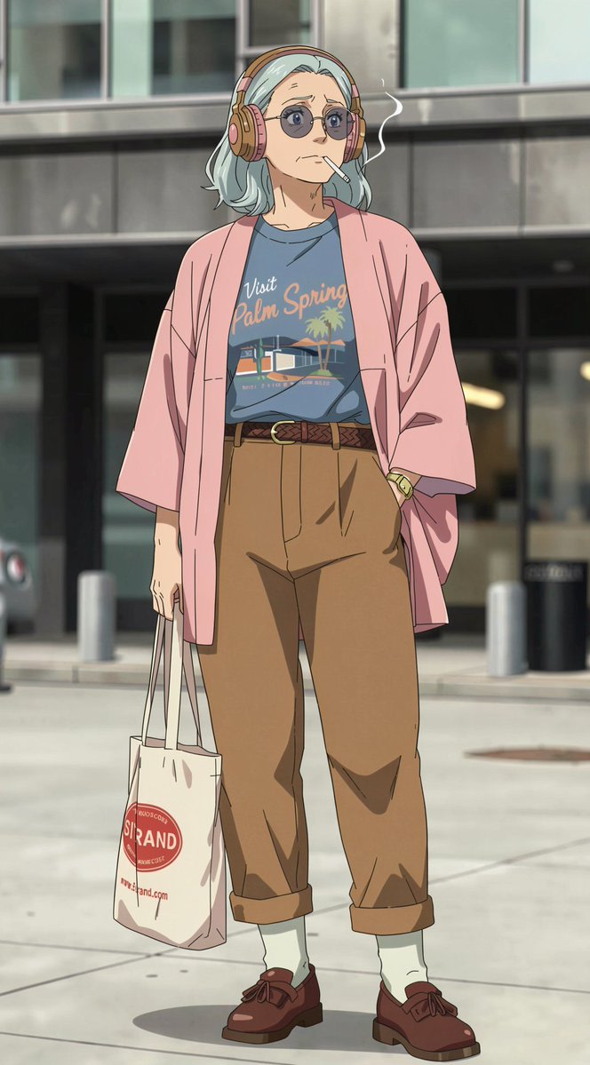 Anime Street Fashion Woman AI image template preview
