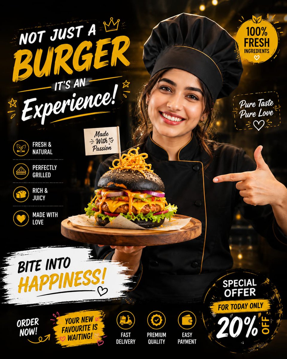 Luxury Fast Food Chef Advertisement example 3