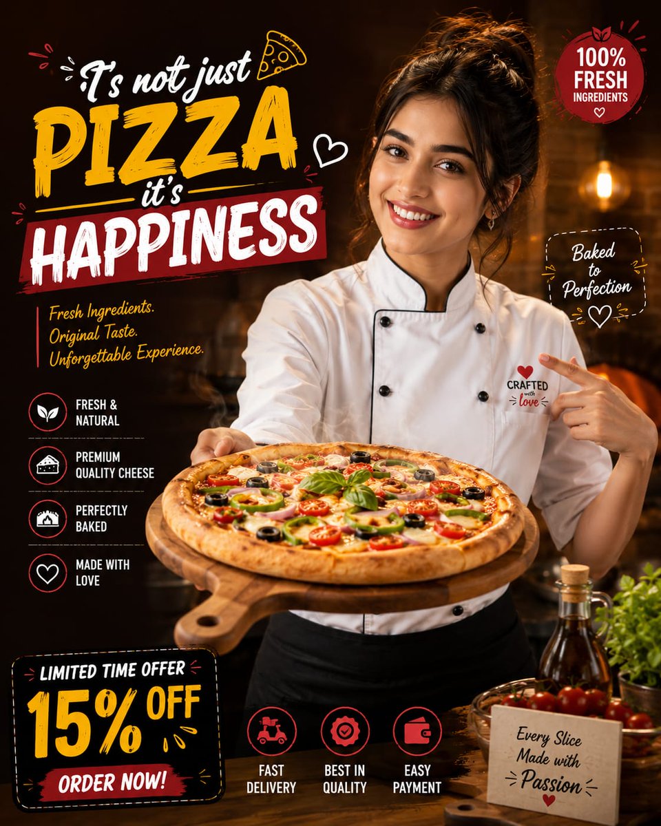 Luxury Fast Food Chef Advertisement AI image template preview