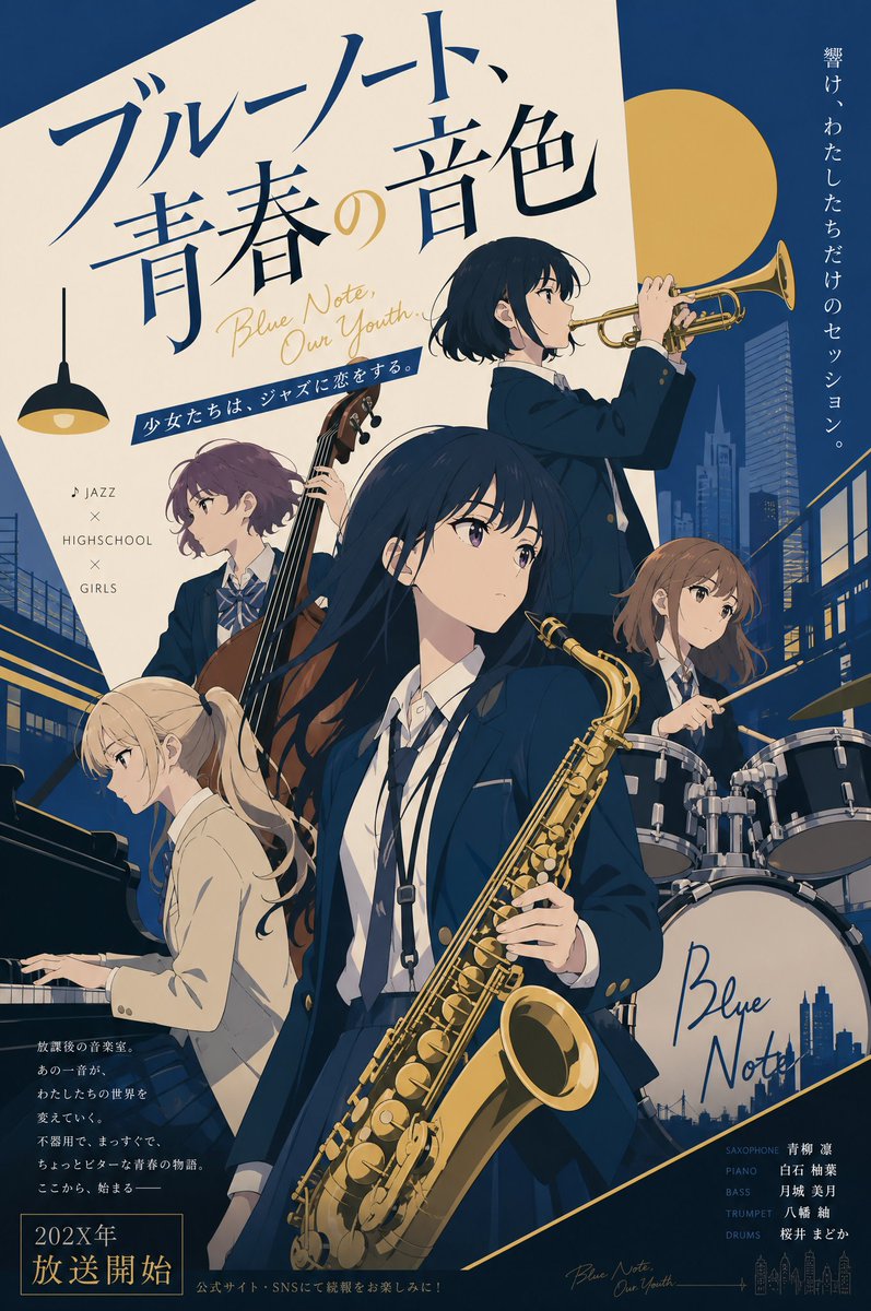 Jazz Theme Anime Key Visual AI image template preview
