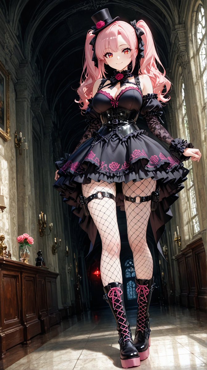 Gothic Lolita Cathedral Fashion AI image template preview