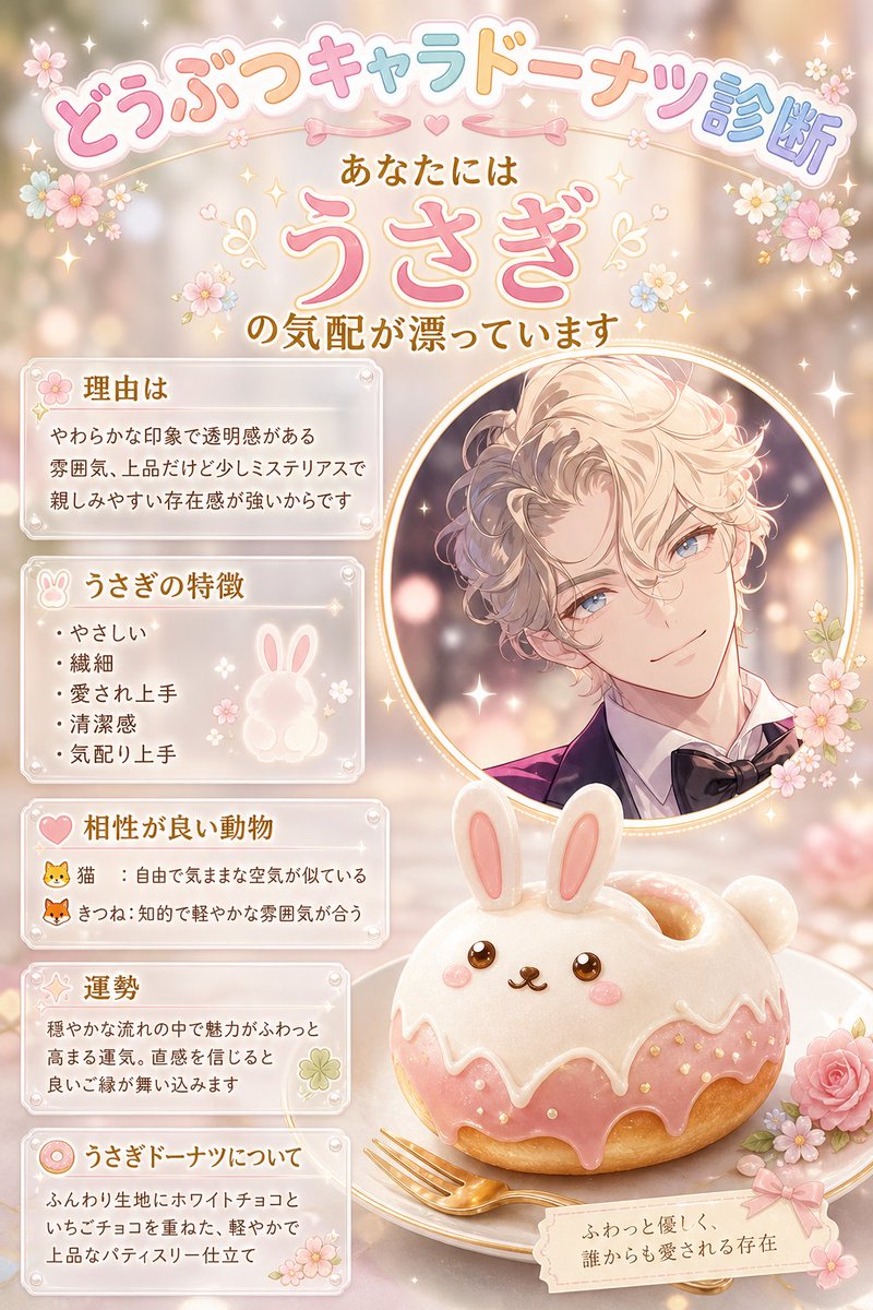 Kawaii Wolf Donut Diagnosis Poster example 2