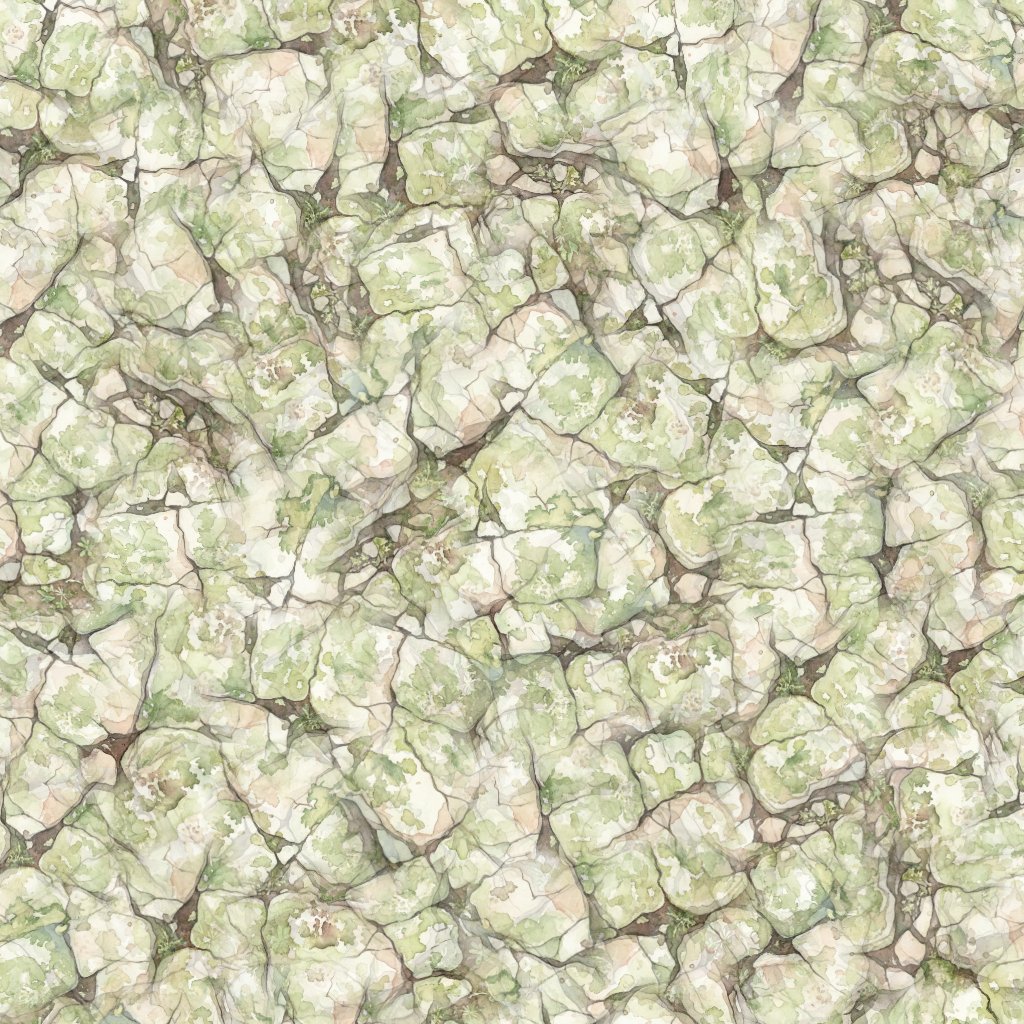 Seamless Watercolor Stone Path Tile example 2