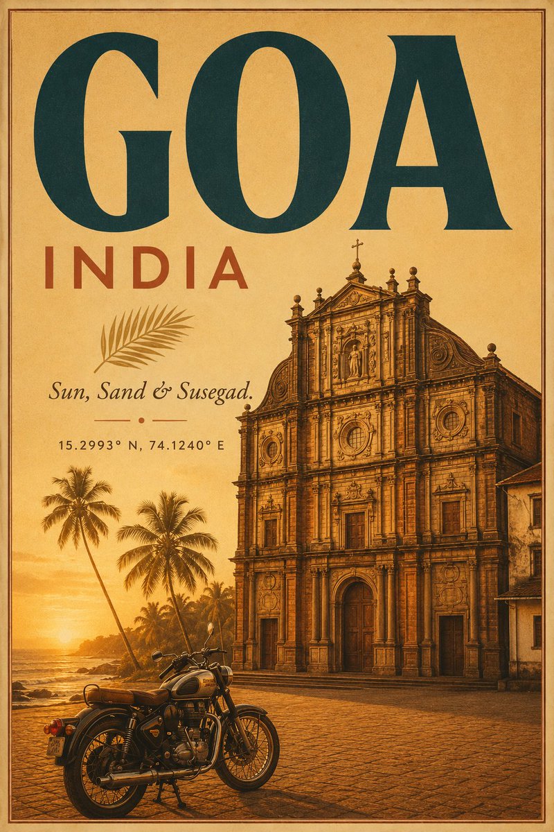 Vintage Goa Travel Poster AI image template preview