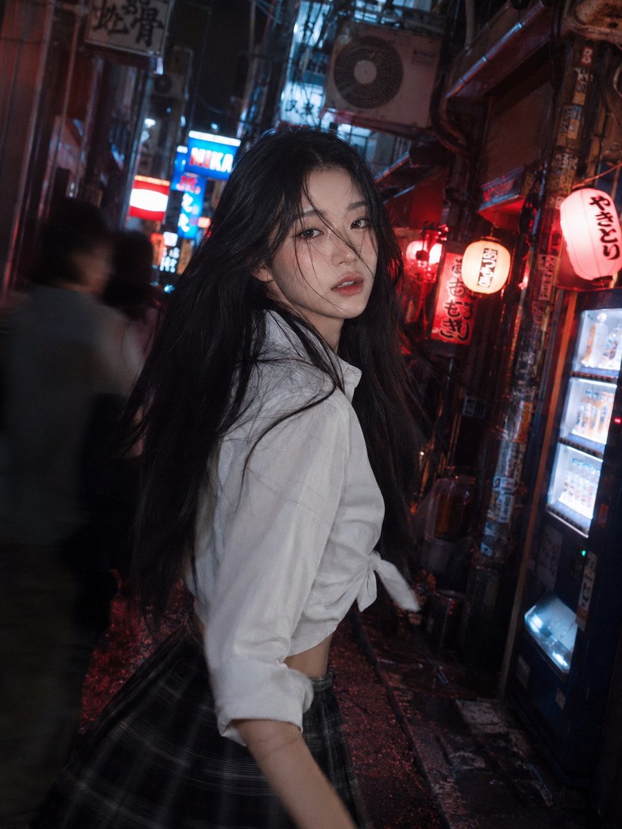 Tokyo Back Alley Neon Snapshot AI image template preview