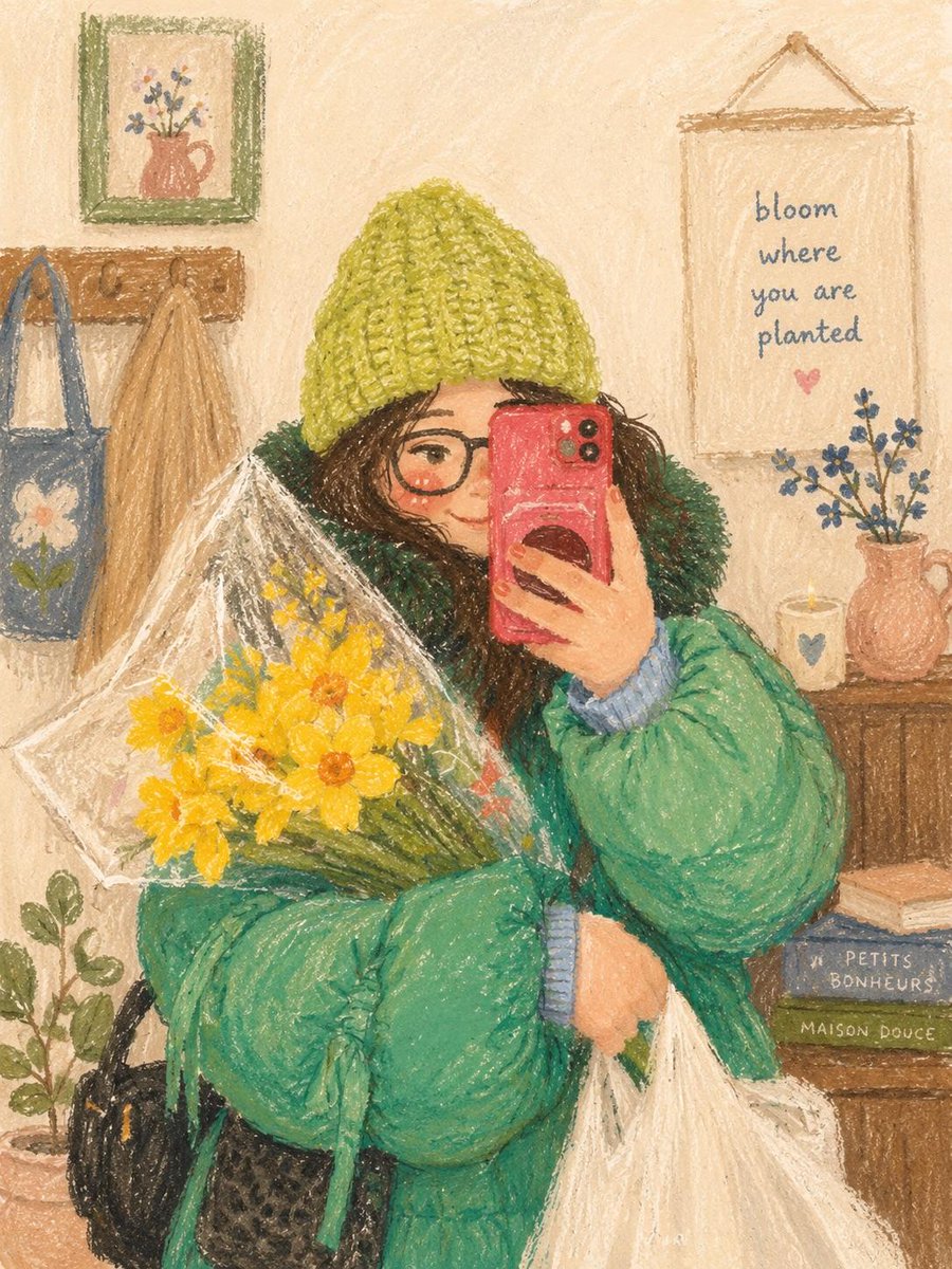 Cozy Oil Pastel Illustration AI image template preview