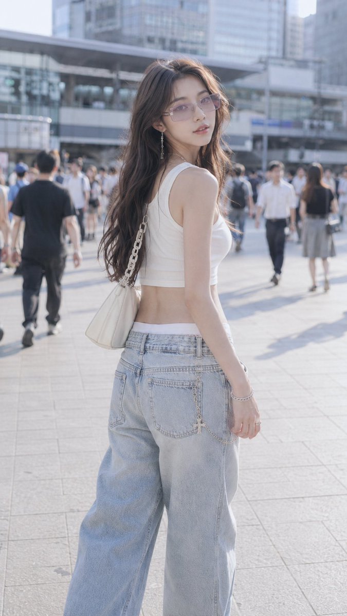 Shibuya Y2K Fashion Portrait AI image template preview