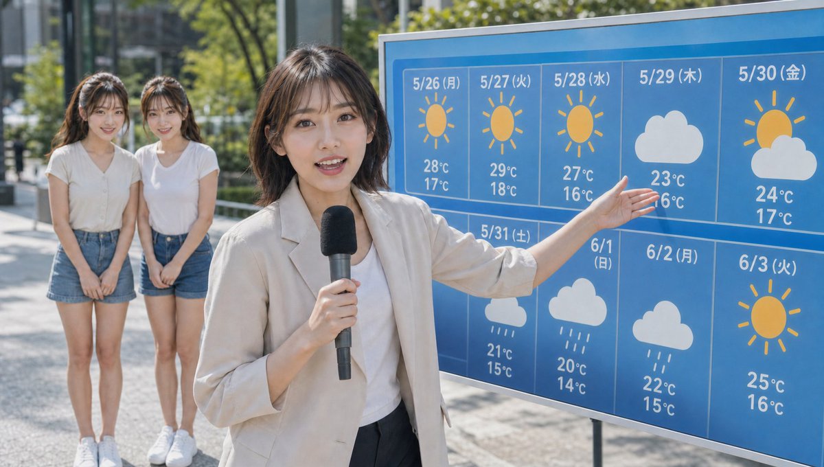 Live TV Weather Forecast Broadcast Scene AI image template preview