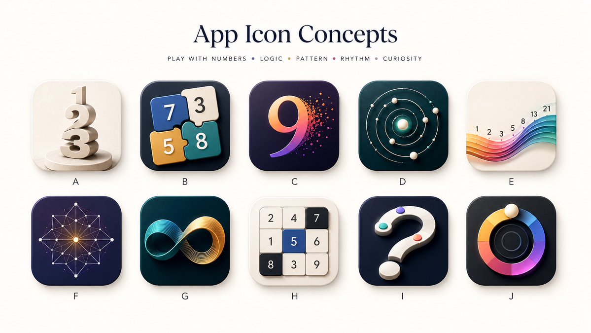 Number Puzzle App Icon Concepts AI image template preview