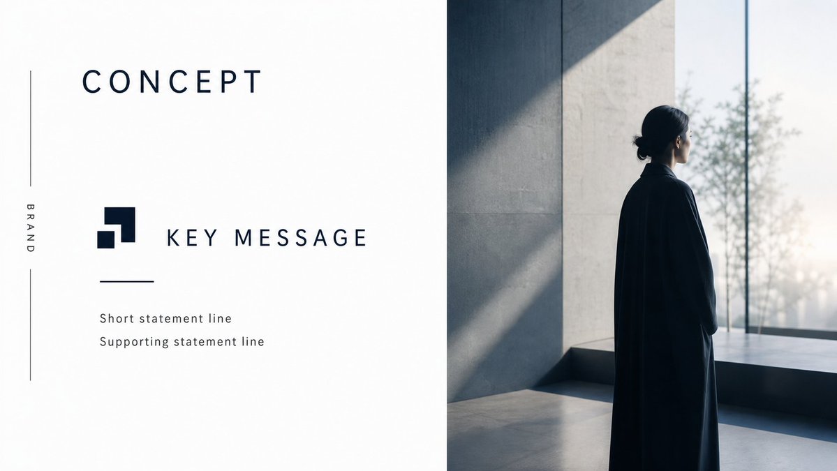 Minimal Luxury Brand Concept Slide AI image template preview