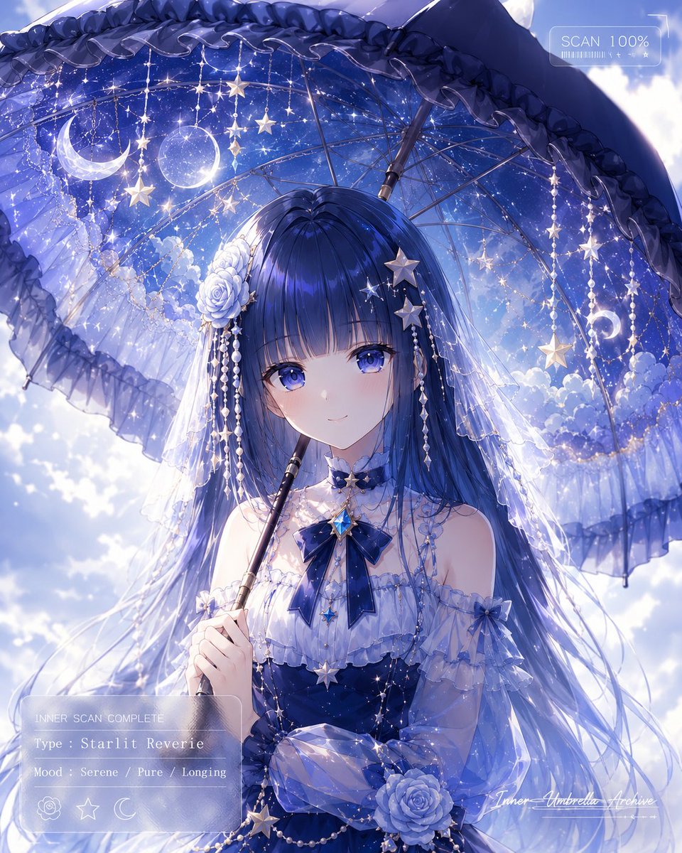Celestial Anime Umbrella Portrait AI image template preview