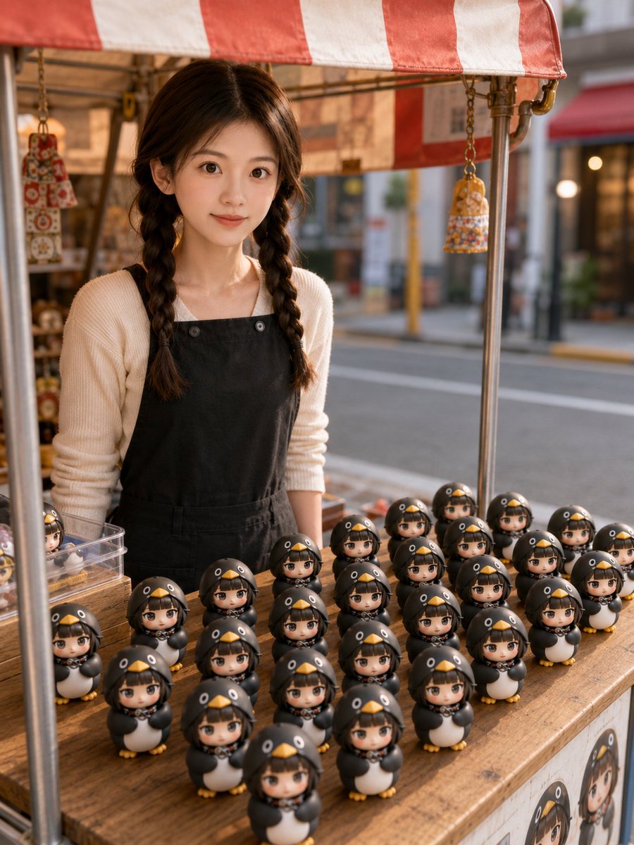 3D Chibi Toy Vendor Portrait AI image template preview