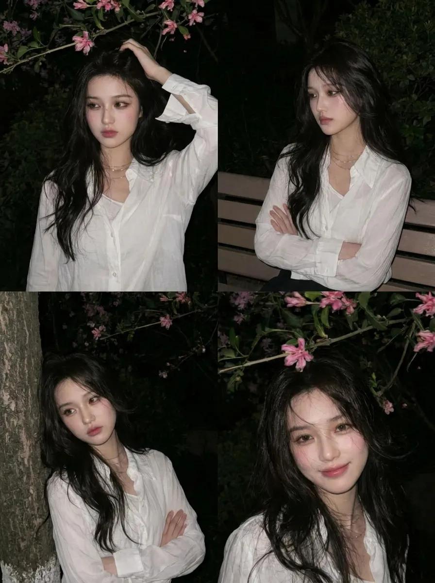Candid Night Bloom Portrait AI image template preview