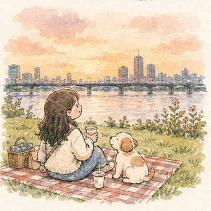 Cozy Watercolor Anime Slice of Life AI image template preview